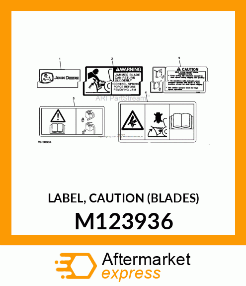 LABEL, CAUTION (BLADES) M123936