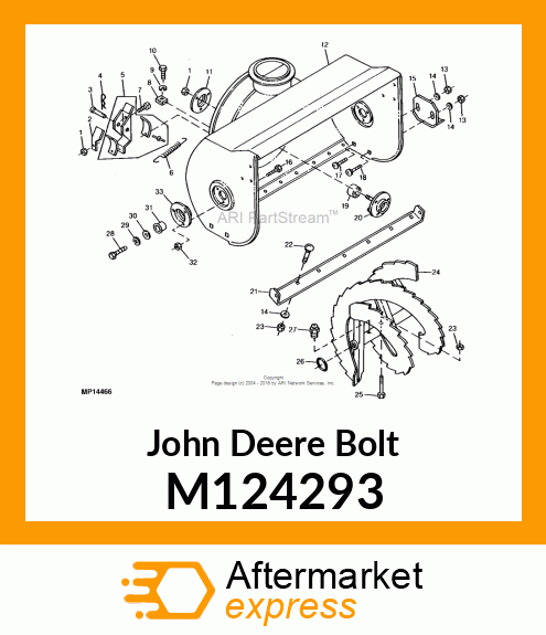 BOLT, SERRATED NECK 1/4 M124293