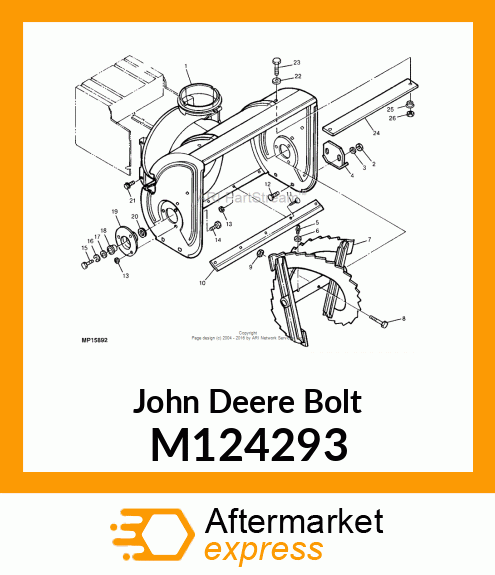 BOLT, SERRATED NECK 1/4 M124293