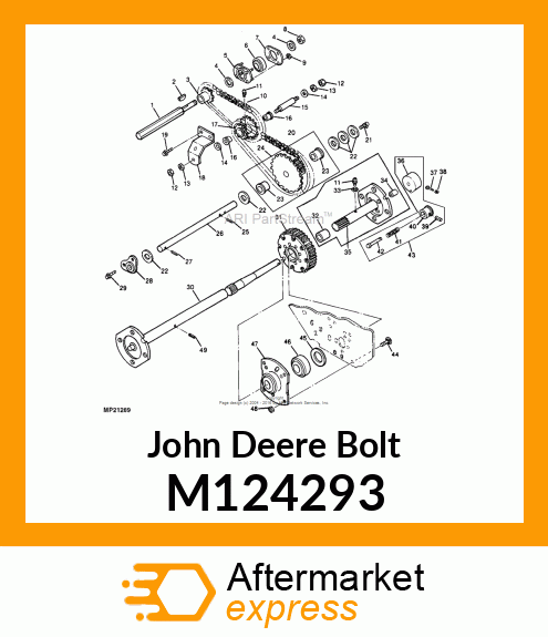 BOLT, SERRATED NECK 1/4 M124293