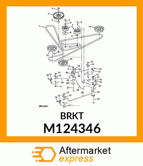 GUIDE, FIXED IDLER BELT (46") M124346