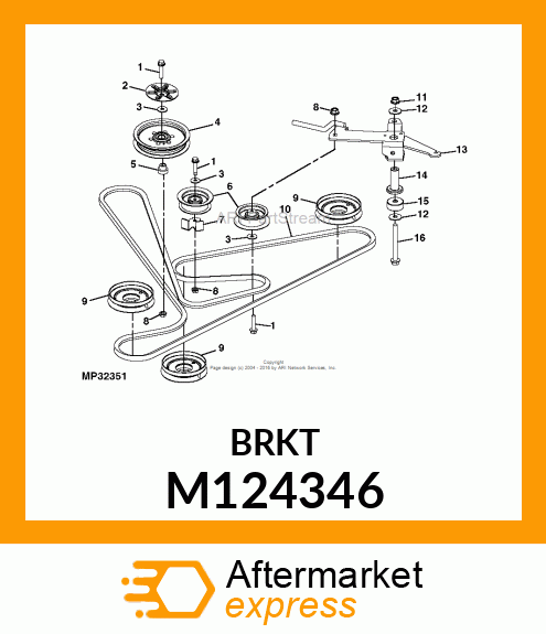 GUIDE, FIXED IDLER BELT (46") M124346