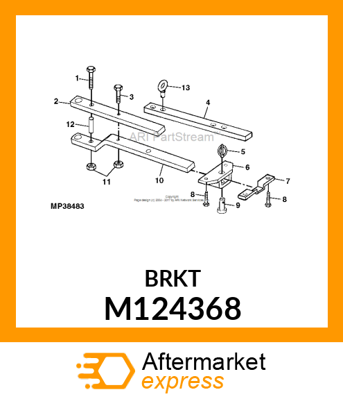 SUPPORT, DRAWBAR REAR M124368