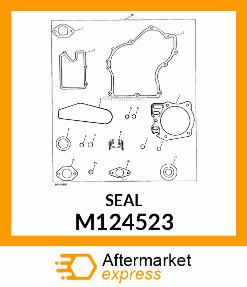 SEAL, OIL (RUBBER W/SPRING) M124523