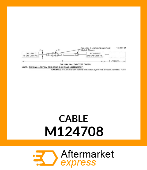 CABLE, THROTTLE M124708