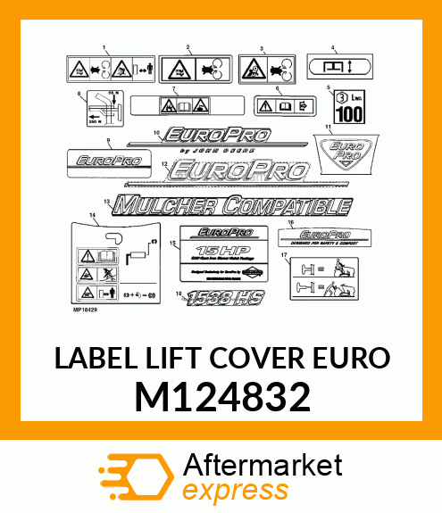 Label Lift Cover Euro M124832