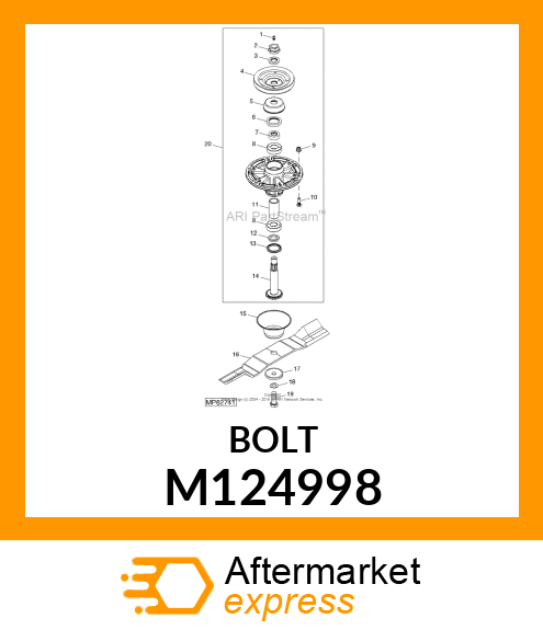 BOLT, RD HD RIB NK M8X1.25X30 M124998