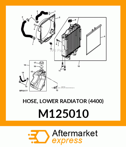 HOSE, LOWER RADIATOR (4400) M125010