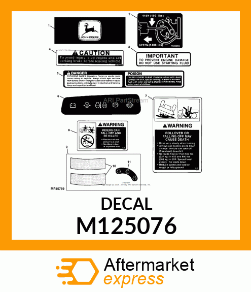 LABEL, HOOD (DIESEL) M125076