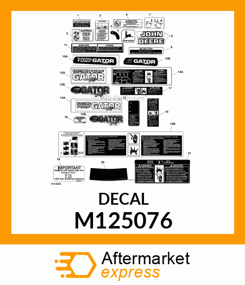 LABEL, HOOD (DIESEL) M125076