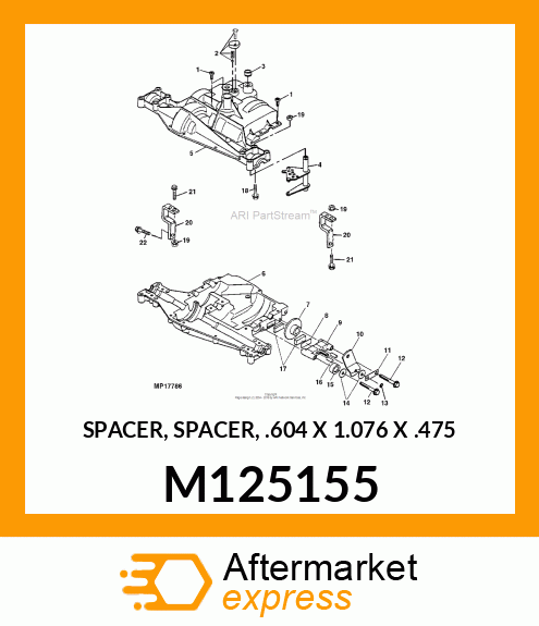 SPACER, SPACER, .604 X 1.076 X .475 M125155