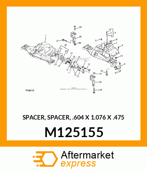 SPACER, SPACER, .604 X 1.076 X .475 M125155