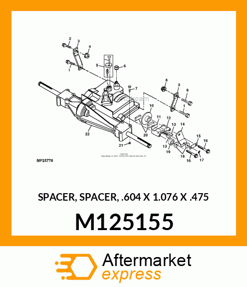 SPACER, SPACER, .604 X 1.076 X .475 M125155