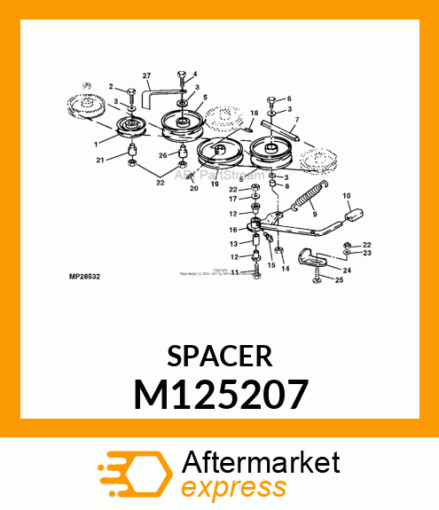 SPACER, SHOULDER M125207