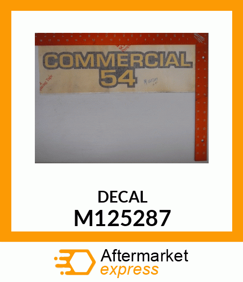 LABEL, MODEL NO. COMMERCIAL 54 M125287