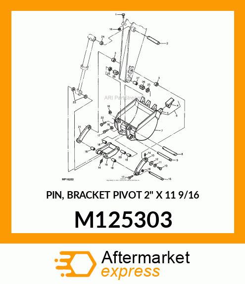 PIN, BRACKET PIVOT 2" X 11 9/16 M125303