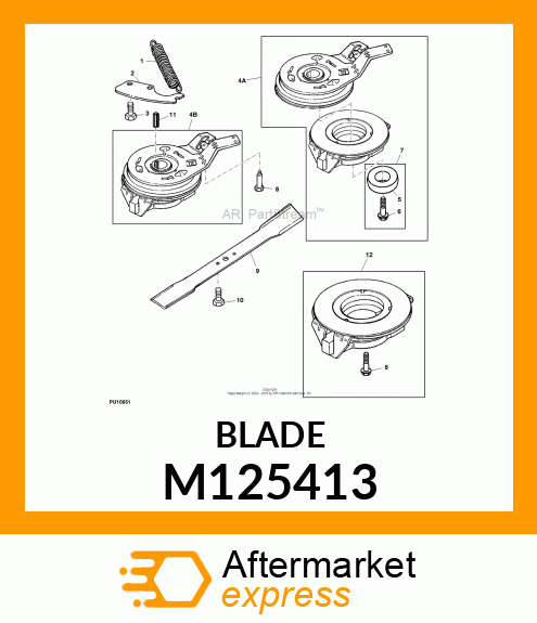 BLADE, MULCH CUTTING DOMESTIC M125413