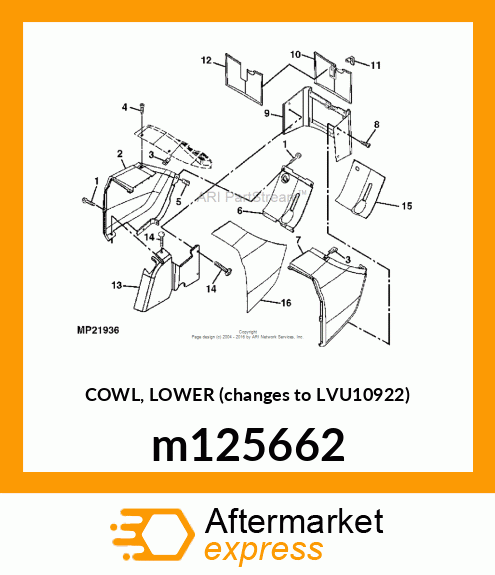 COWL, LOWER (changes to LVU10922) m125662