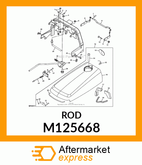 PIN, HOOD LATCH M125668