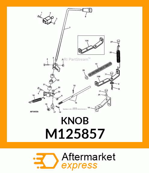 KNOB, PTO W/SYMBOLS M125857