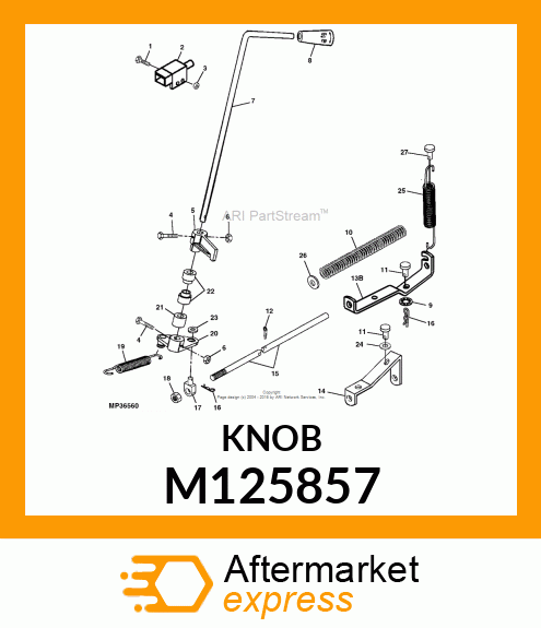 KNOB, PTO W/SYMBOLS M125857