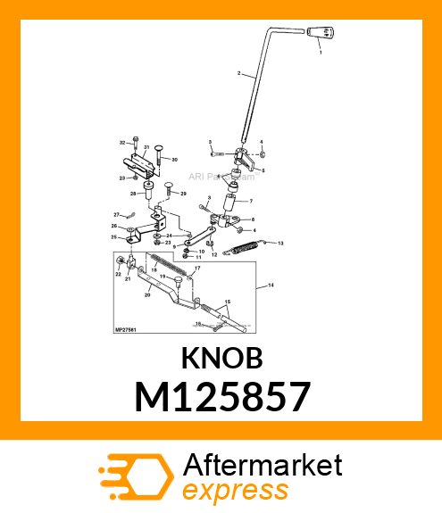 KNOB, PTO W/SYMBOLS M125857