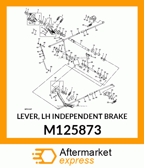 LEVER, LH INDEPENDENT BRAKE M125873