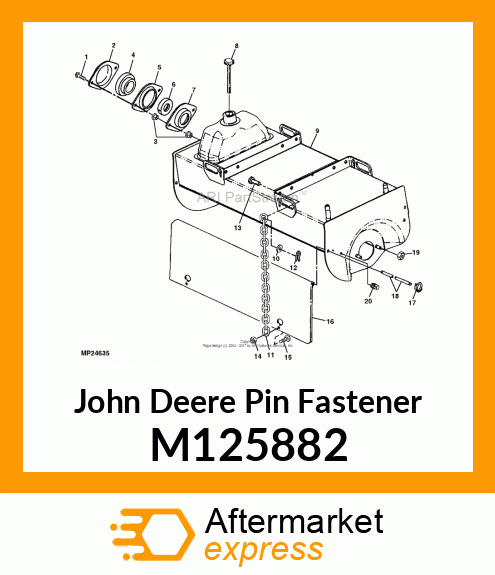 PIN, HINGE (42" HYD TILLER) M125882