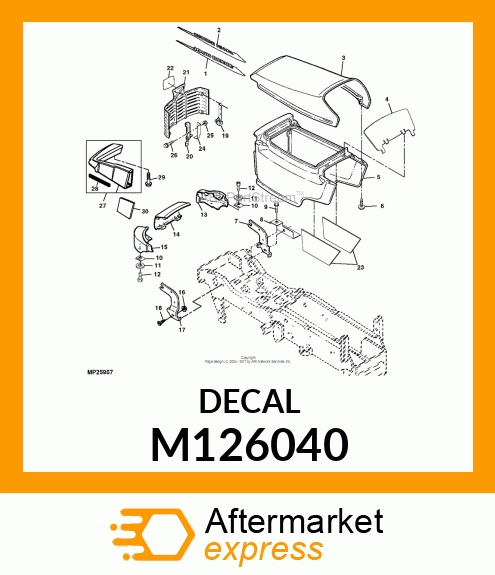 LABEL, RH HOOD TRIMSTRIP M126040