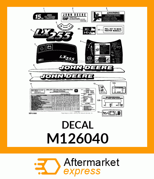 LABEL, RH HOOD TRIMSTRIP M126040