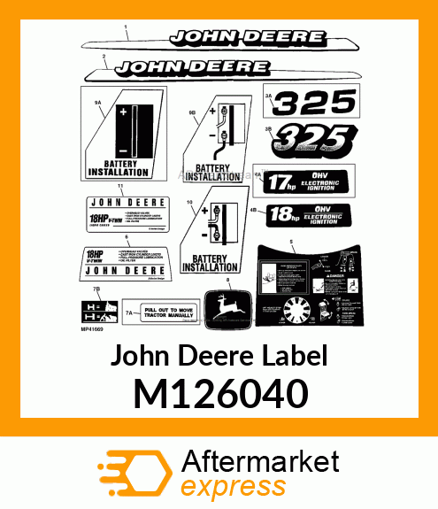 LABEL, RH HOOD TRIMSTRIP M126040