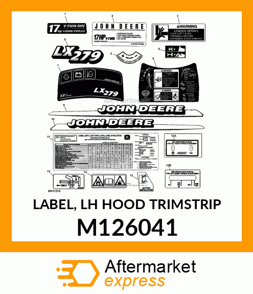 LABEL, LH HOOD TRIMSTRIP M126041