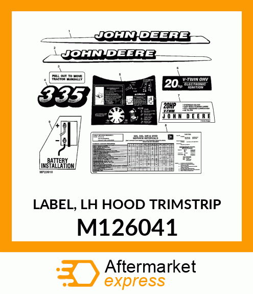 LABEL, LH HOOD TRIMSTRIP M126041