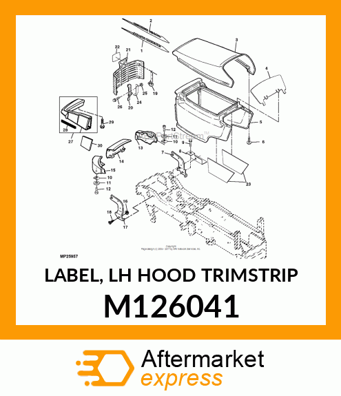 LABEL, LH HOOD TRIMSTRIP M126041