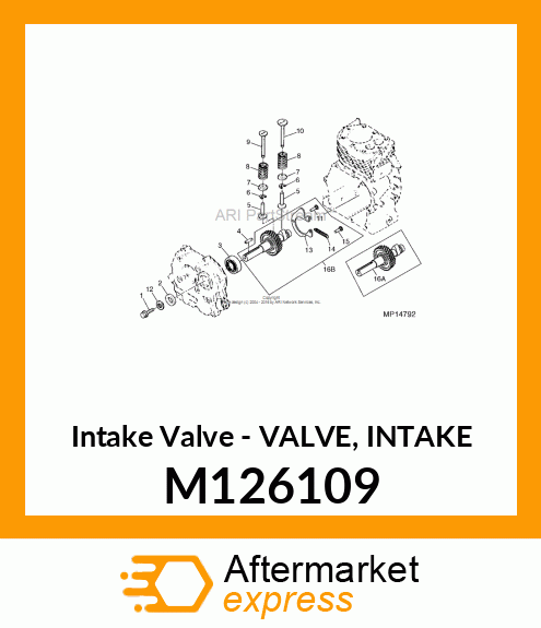 Intake Valve - VALVE, INTAKE M126109