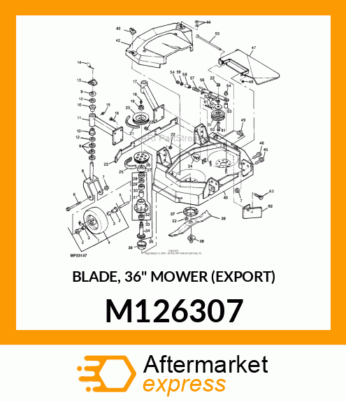 BLADE, 36" MOWER (EXPORT) M126307