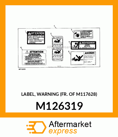 LABEL, WARNING (FR. OF M117628) M126319