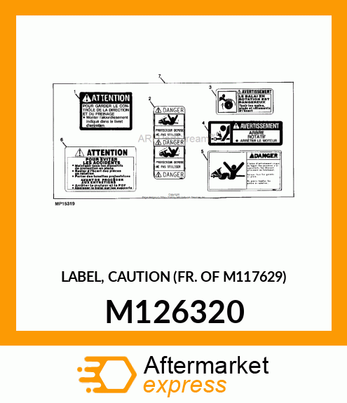 LABEL, CAUTION (FR. OF M117629) M126320