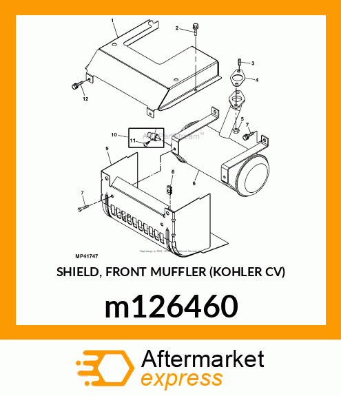 SHIELD, FRONT MUFFLER (KOHLER CV) m126460