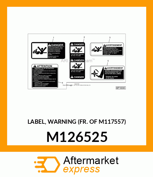 LABEL, WARNING (FR. OF M117557) M126525
