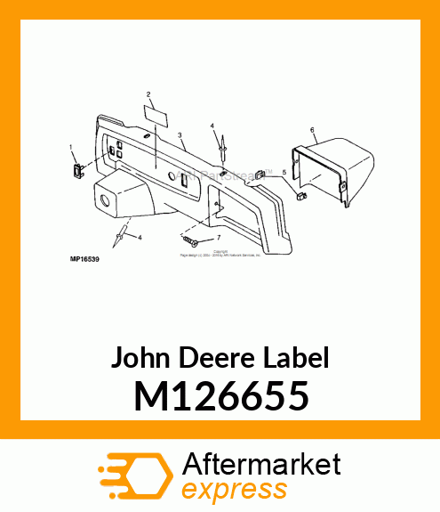 LABEL, INSTRUMENT PANEL TURF GATOR M126655