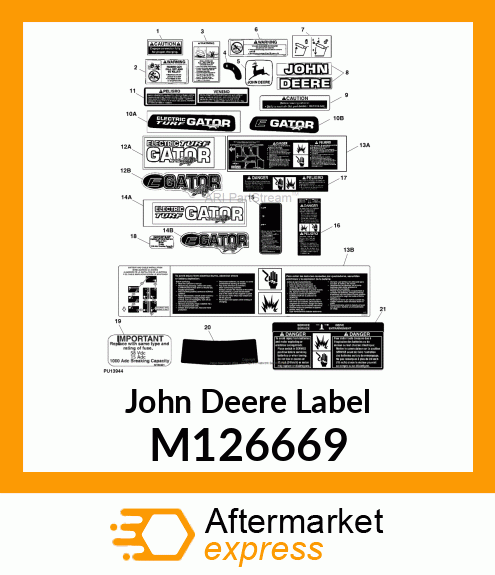 LABEL, CARGO BOX (JOHN DEERE) M126669