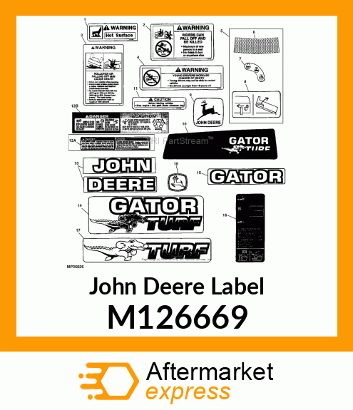 LABEL, CARGO BOX (JOHN DEERE) M126669