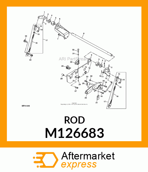 ROD, PARK BRAKE LINKAGE M126683