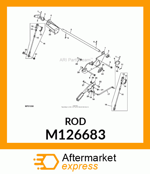 ROD, PARK BRAKE LINKAGE M126683