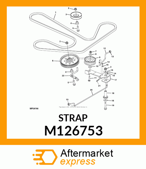 STRAP, IDLER ARM (38" DECK) M126753