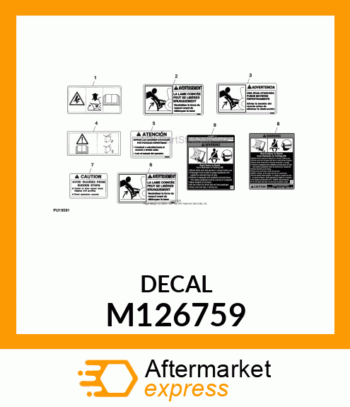 LABEL, CAUTION (BLADE TRIP LOCKOUT) M126759