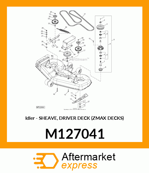 Idler - SHEAVE, DRIVER DECK (ZMAX DECKS) M127041