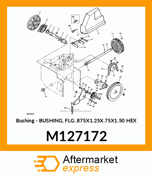 Bushing - BUSHING, FLG .875X1.25X.75X1.50 HEX M127172