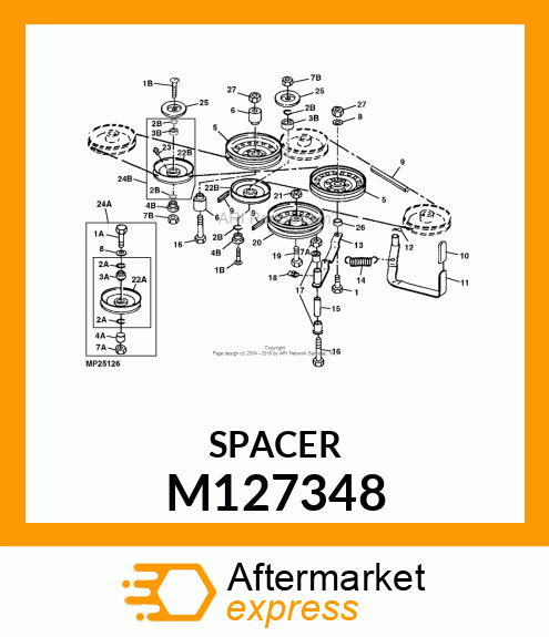 SPACER, SHOULDER M127348
